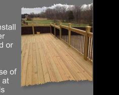 pine deck with wood and iron rail