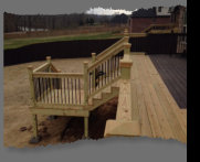 pine deck with pine stairs 